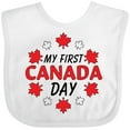 thumbnail image 3 of Inktastic My First Canada Day with Red and White Maple Leaves Boys or Girls Baby Bib, 3 of 4