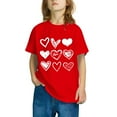 thumbnail image 2 of Agkizg Toddler Girls Summer Top,Short Sleeve T-shirt for Kids,Heart Print Round Neck Top Breathable Casual Graphic Tees, 2 of 4