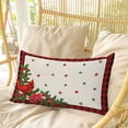 thumbnail image 4 of Christmas Cardinal Pillow Covers, Linen Long Throw Pillow Case, Winter Xmas Poinsettia Holly on Linen Holiday Pillow Protector Decorative Cushion Cover for Living Room/Bedroom 20" x 26", 4 of 8