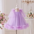 thumbnail image 5 of Girls Sleeveless Party Dress Elegant Gown for Birthday Banquet Piano Recital Solid Square Collar Knee Length Purple 18 Months-24 Months, 5 of 6