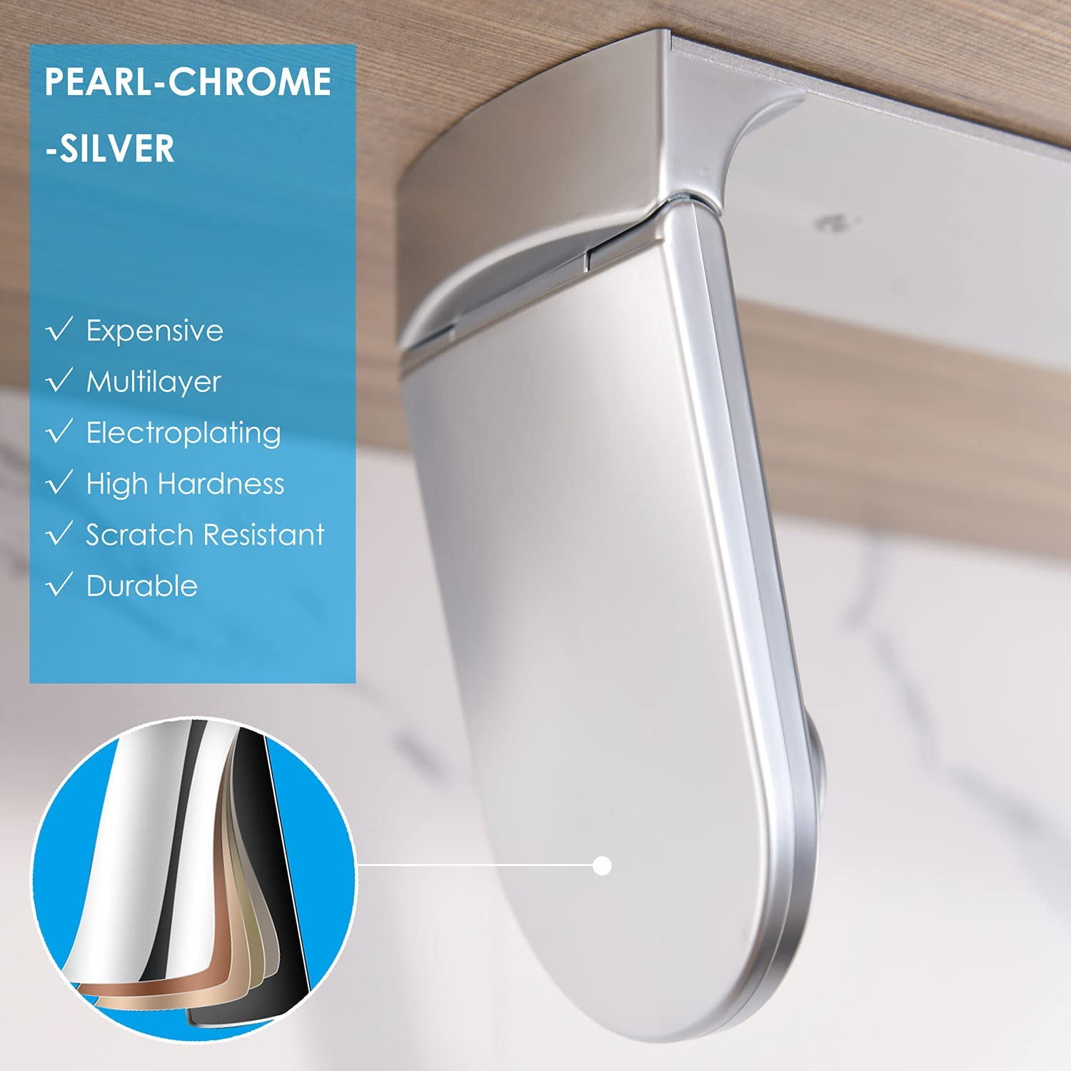 ONE Hand Tear Paper Towel Holder Under Cabinet Adhesive or Drilling Installation Aluminum Alloy + ABS (Black)