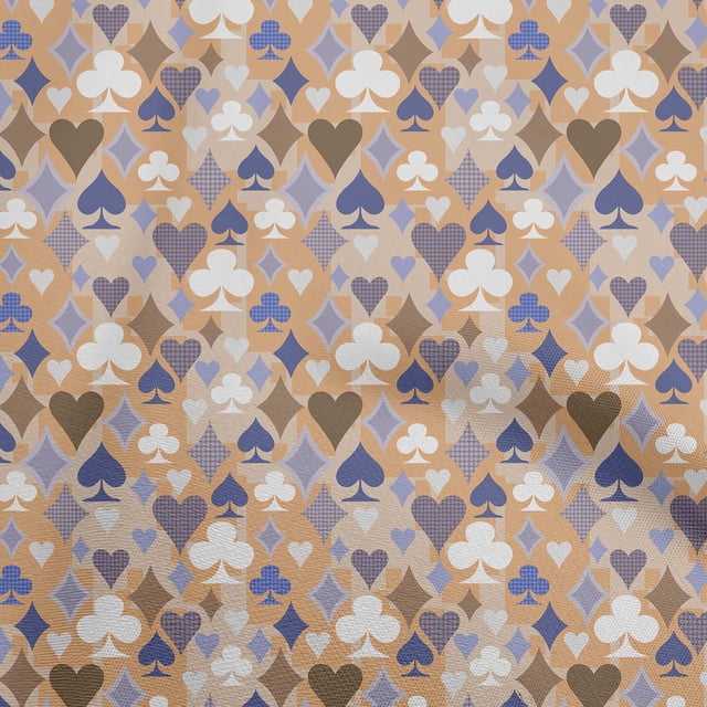 oneOone Cotton Poplin Light Brown Fabric Poker Card Sewing Craft Projects Fabric Prints By Yard 56 Inch Wide