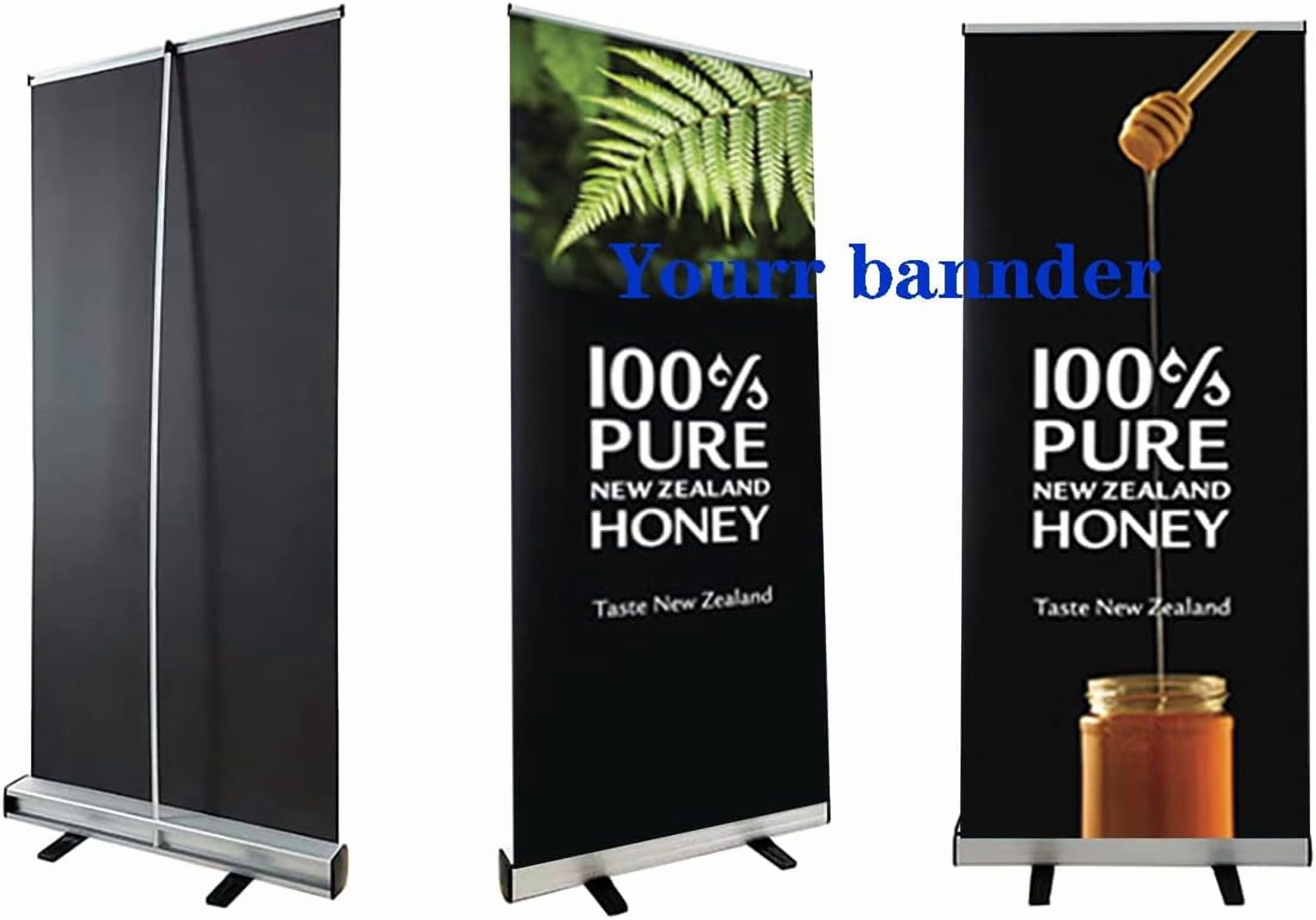 Professional Roll Up Banner Custom Retractable Roll Up Stand with Personalized Banner Printing (Stander & Poster Print) for Trade Show Display & Event Promotion, Business, Wedding, - 33.5 x 83"