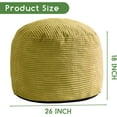 thumbnail image 2 of Round Stuffed Pouf Ottoman, Corduroy Poufs with Foam Chunk Filling, Furry and Fluffy Pouf Foot Stool Storage Ottoman, 26 X 18 Floor Poufs Foot Rest for Living Room, Green, 2 of 14