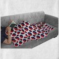 thumbnail image 6 of Geometric Soft Flannel Fleece Throw Blanket, Abstract Colorful with Half Circles Rounds Artwork Image, Cozy Plush for Indoor and Outdoor Use, 50" x 60", Navy Blue Red and White, by Ambesonne, 6 of 6