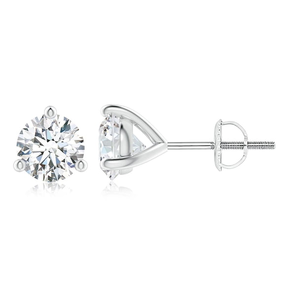 Angara Lab Grown Diamond Earrings - Prong-Set Round Diamond Martini Stud Earrings in Platinum for Women