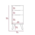 thumbnail image 7 of FM Furniture London Modern Metal Dresser with 3-Drawer & 4-Leg in Light Oak, 7 of 7