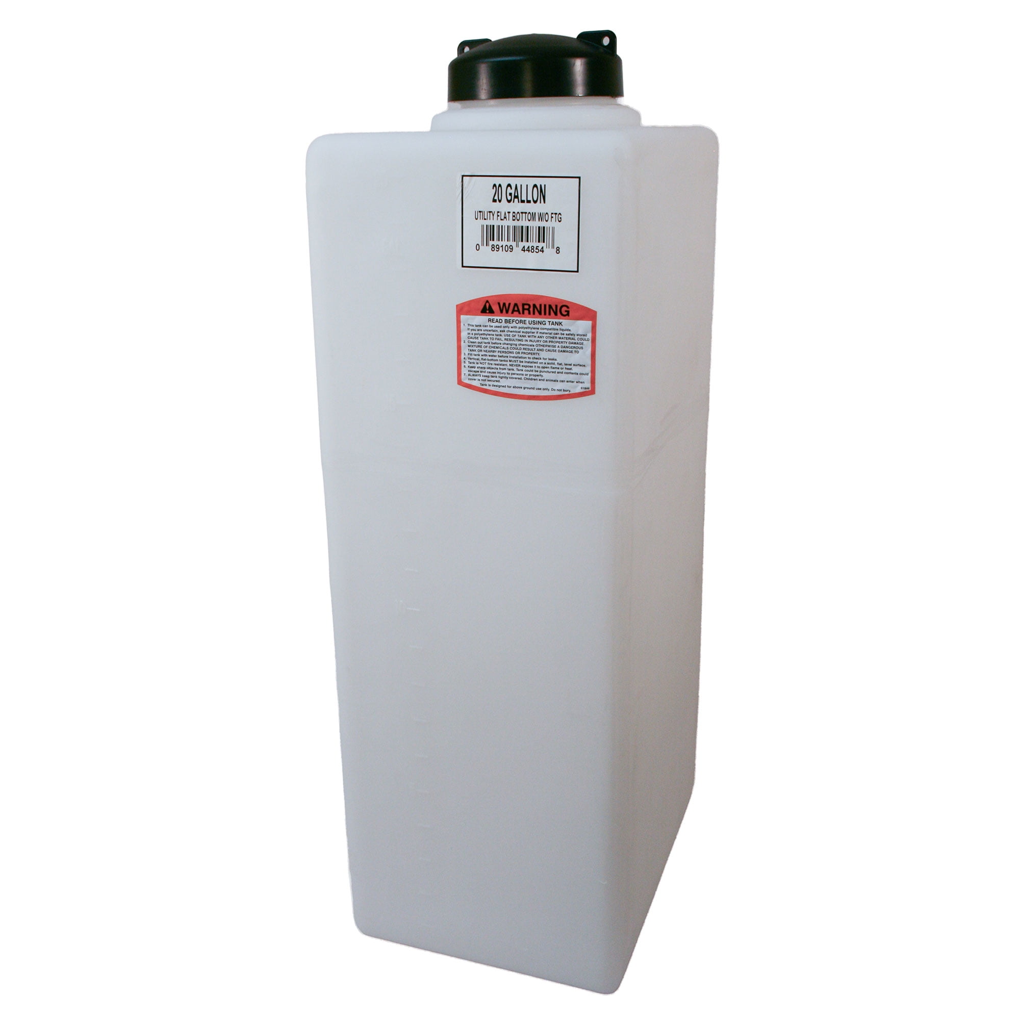 Norwesco Flat Bottom Utility Tanks for Trailers and Lawn Care, 20Gal, White