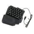thumbnail image 2 of Teclado para juegos de una mano, 35 teclas, resistente al agua, reposamanos ancho, negro, para una sola mano, para juegos de ordenador y móviles., 2 of 14