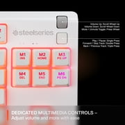 SteelSeries Apex 3 TKL RGB Wired Gaming Keyboard — Water and Dust Resistant — Whisper-Quiet Gaming Switch, White