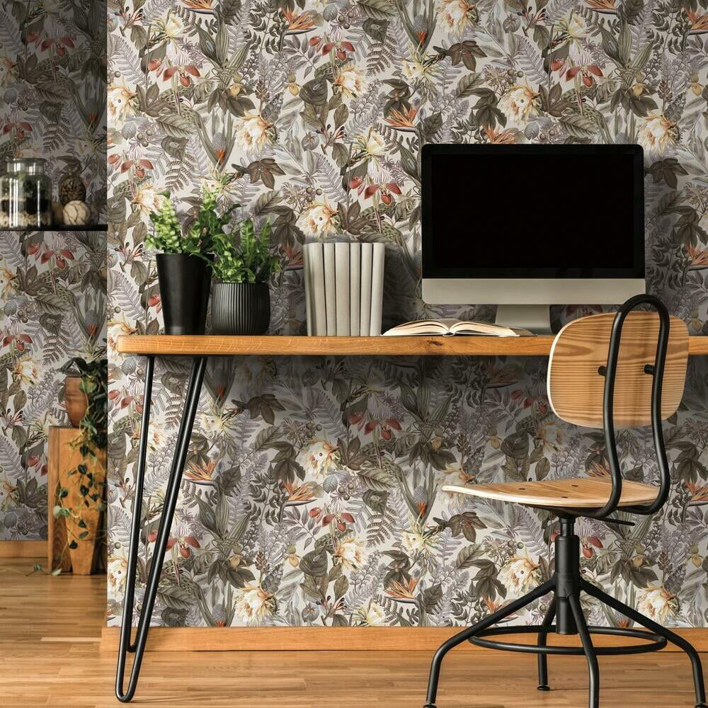 Tropical Flowers Peel and Stick Wallpaper