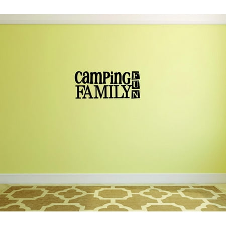 custom wall decal sticker : camping family fun home decor 16x40
