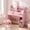 Pink, variant on OLAKIDS Kids Vanity, Princess Makeup Desk with Mirror Adjustable Shelves Storage Drawers, Toddler Table and Chair Set Pretend Playset for Girls Aged 3+