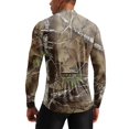 thumbnail image 6 of Realistic Tree Bark Camo Quarter Zip Pullover for Men, Long Sleeve Hunting Fishing Jersey with Moisture Wicking Quick Dry Fabric - Lightweight Outdoor Athletic Performance Tops Coffee M, 6 of 6