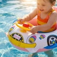 thumbnail image 4 of Baby Swimming Float Seat Inflatable Baby Pool Float Car Style Baby Swimming Ring with Steering Wheel Backrest Toddler Pool Float Age 1 to 4 Years 1PC, Blue, 4 of 8