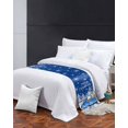 Blue Christmas Bed Runner for Full/ Queen Size Bed,Truck Xmas Tree