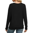 thumbnail image 4 of Lenpel Women's Fall Sweaters Soft Casual V Neck Long Sleeve Solid Color Ribbed Knit Shirts Pullover Tunic Tops, 4 of 6