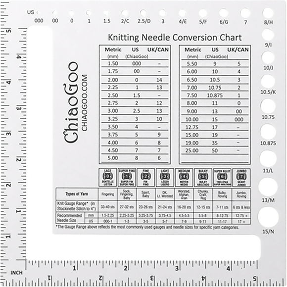 Chiaogoo Swatch & Needle Gauge 5.5"-