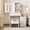 White, variant on Makeup Vanity Desk with Sliding Mirror & Stool, 3-Color LED Lights, 4 Drawers, Power Outlet & Stool, Dressing Table, Natural