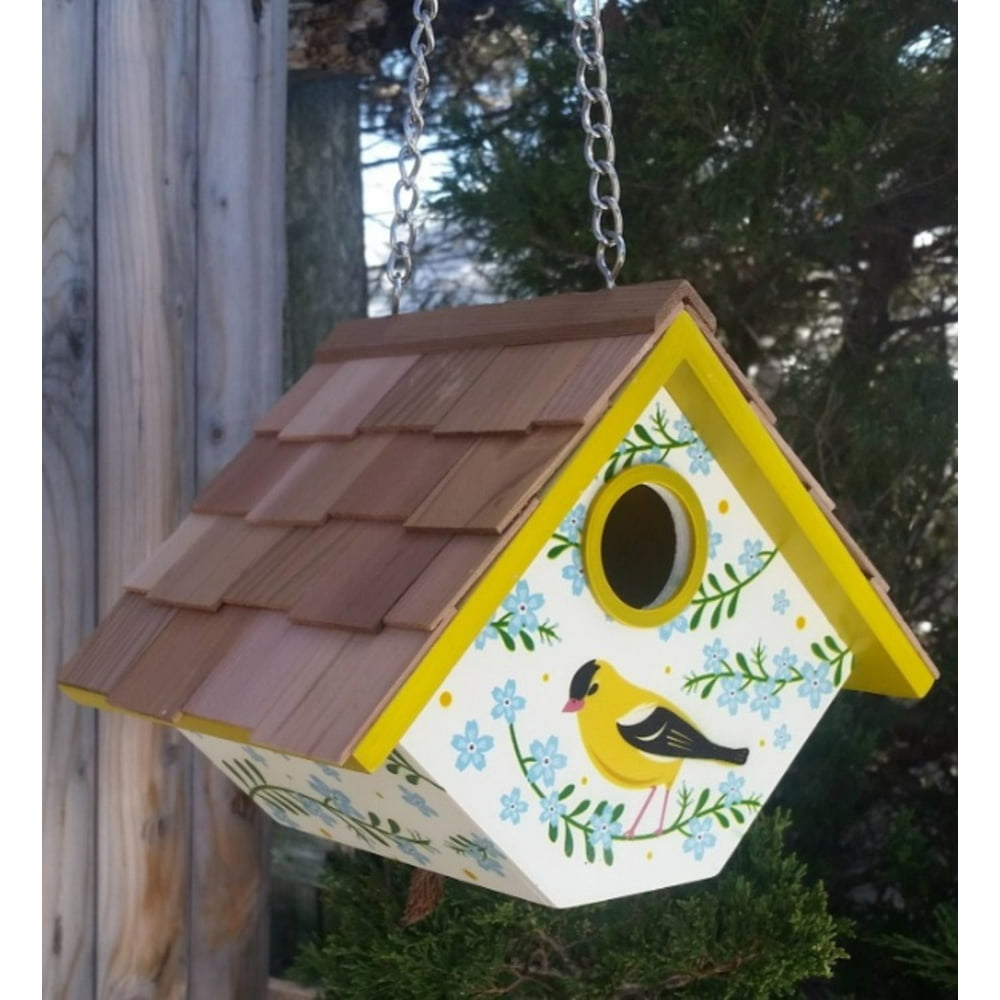 8.25" Fully Functional Yellow Goldfinch with me Nots Outdoor