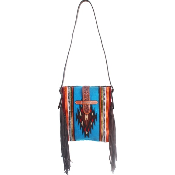 Women's Western Handwoven Wool Rodeo Cowgirl Purse Shoulder Handbag 27FK72