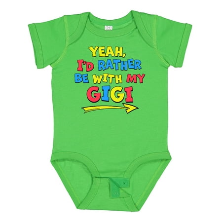 

Inktastic Yeah I d Rather Be with My Gigi in Red Yellow and Blue Gift Baby Boy or Baby Girl Bodysuit