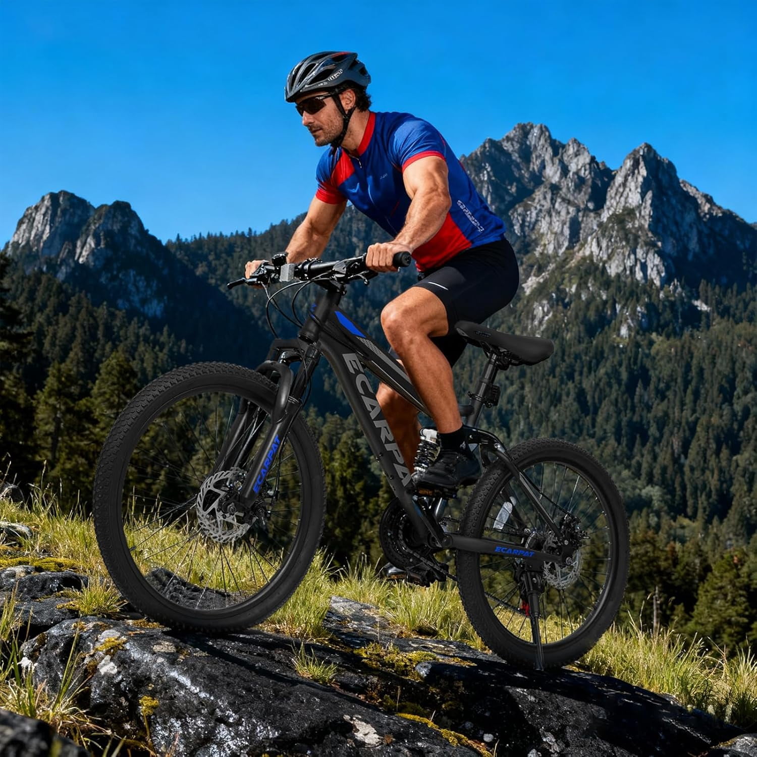 Ambifirner High Timber Mountain Bike for Adult 26 Inch Wheels, 21 Speeds, Front Suspension, Aluminum and Steel Frame Options