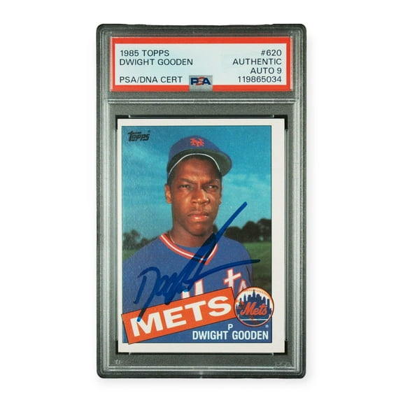 Dwight Gooden On Card Autographed 1985 Topps #620 Rookie RC PSA 9 Auto Grade