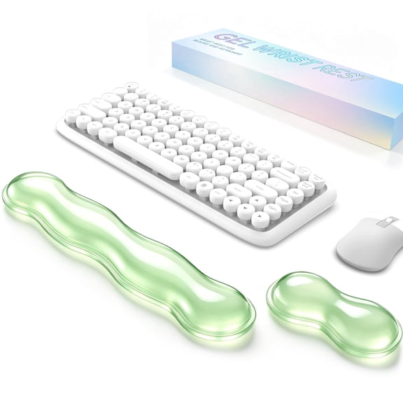 TiMOVO Ergonomic Mouse Pad with Wrist Rest,Cute Bone Shape Silicone Keyboard Wrist Rest ,2 Piece Set,Green