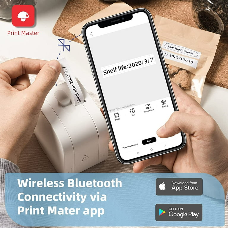 Label Maker with Tape, Bluetooth Wireless Mini Label Maker ...