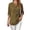 Brown, variant on Womens Gingham Tops Notch V Neck Roll Tab 3/4 Sleeve Plaid Henley Loose Casual Blouses
