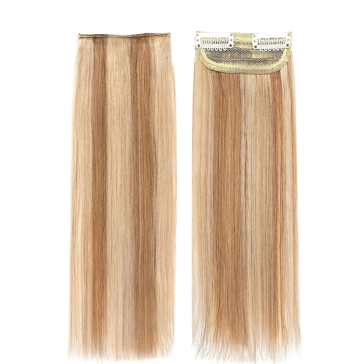 SEGO Thick Clip in Mini Human Hair Extensions for Women Adding Hair Volume Seamless Short Straight Clip in Human Hair Pad Hairpieces Topper for Thinning Hair