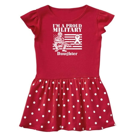 

Inktastic Proud Military Daughter Red Friday Gift Toddler Girl Dress