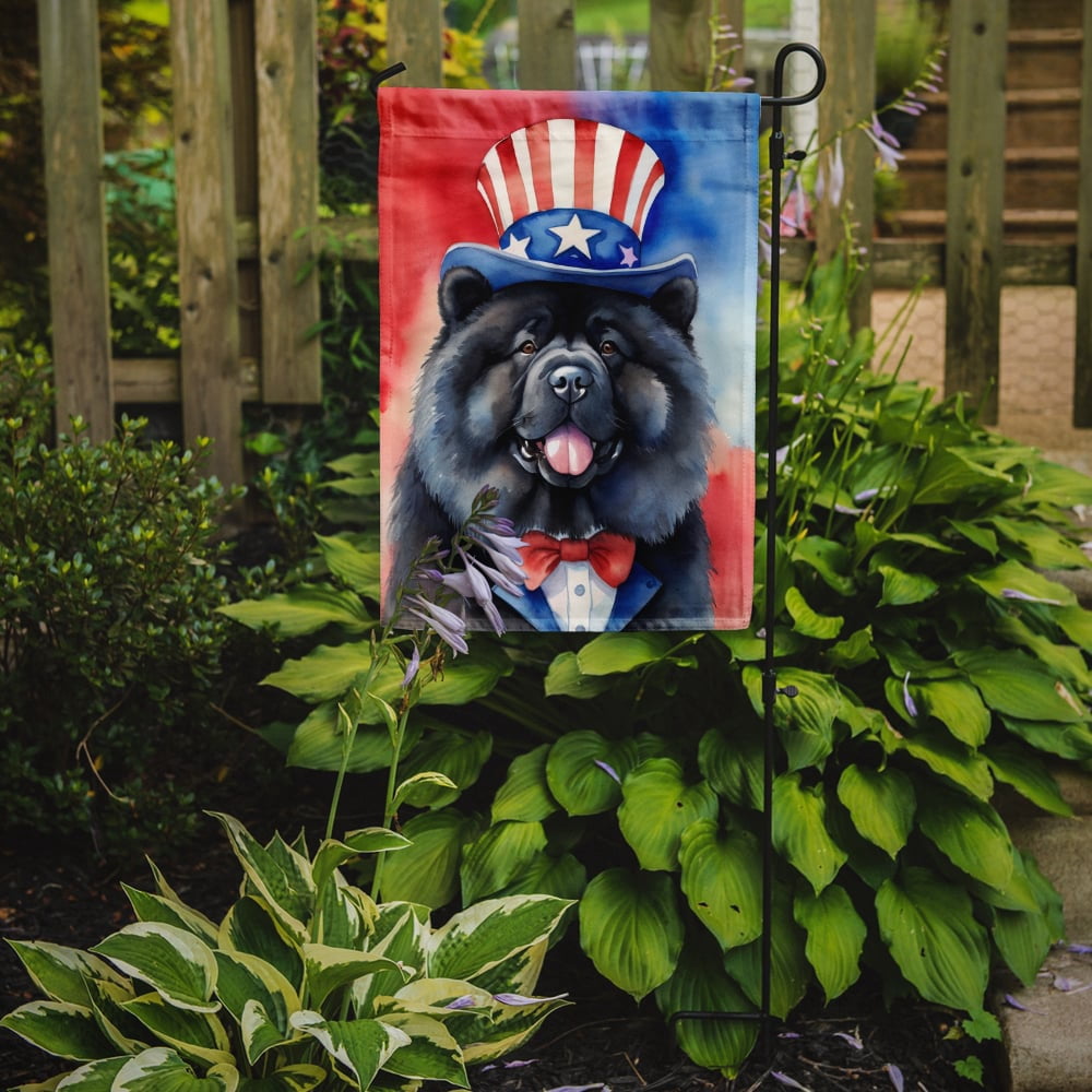 Chow Chow Patriotic Garden Flag 11.25 in x 15.5 in