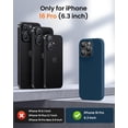 thumbnail image 4 of KOMI Designed for iPhone 16 Pro Case,Shockproof Liquid Silicone Protective Phone Case with Soft Anti-Scratch Microfiber Lining Ultra Slim Drop Protection Phone Cover 6.3 inch Cobalt Blue, 4 of 5