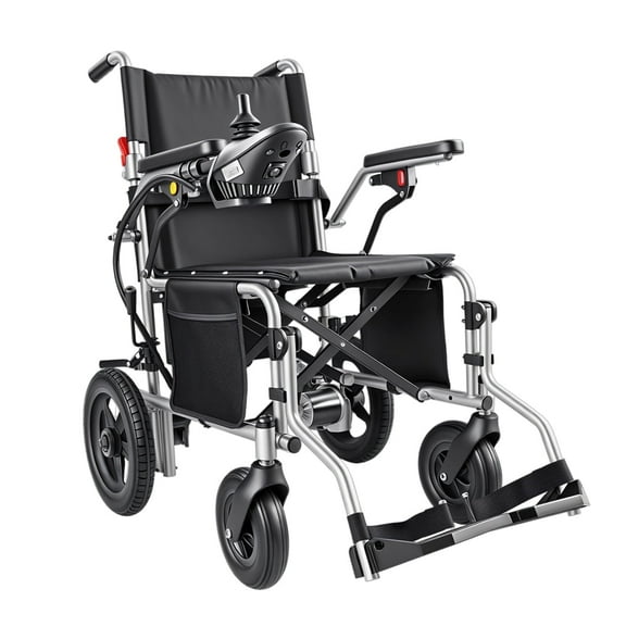 Zygenair Regular Lightweight Foldable Electric Wheelchair with Lithium Battery, 360° Control, 330 lb Capacity, 12° Climb,Silver