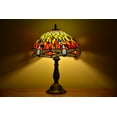 thumbnail image 4 of Tiffany Style Dragonfly Table Lamp Bedside Desk LED Lamp Living Room Stained-Glass 18.1'' Height Multi-color, 4 of 4