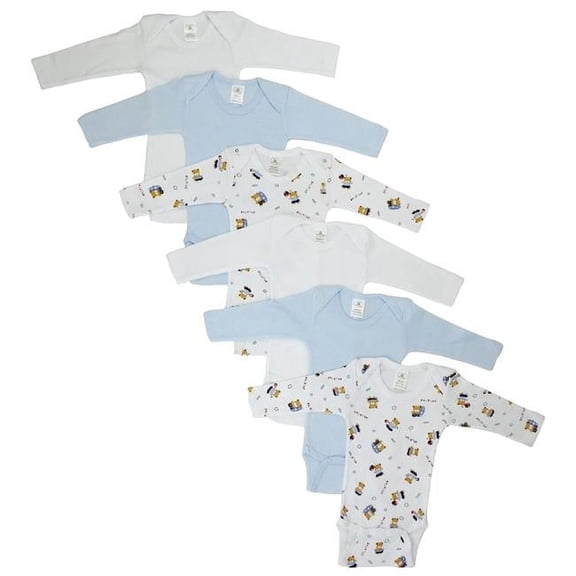 CS-102M-Bear-102M-Bear Boys Longsleeve Printed Variety, White & Blue - Medium