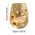 thumbnail image 2 of Bee Garden Morning Bliss Glass Tea Cup, Embossed Bee Sunflower Clear Glass Mug, Decorative Tea and Coffee Cups with Gold Rim for Hot and Cold Drinks, Unique Gift for Plant & Nature Lovers, 2 of 8
