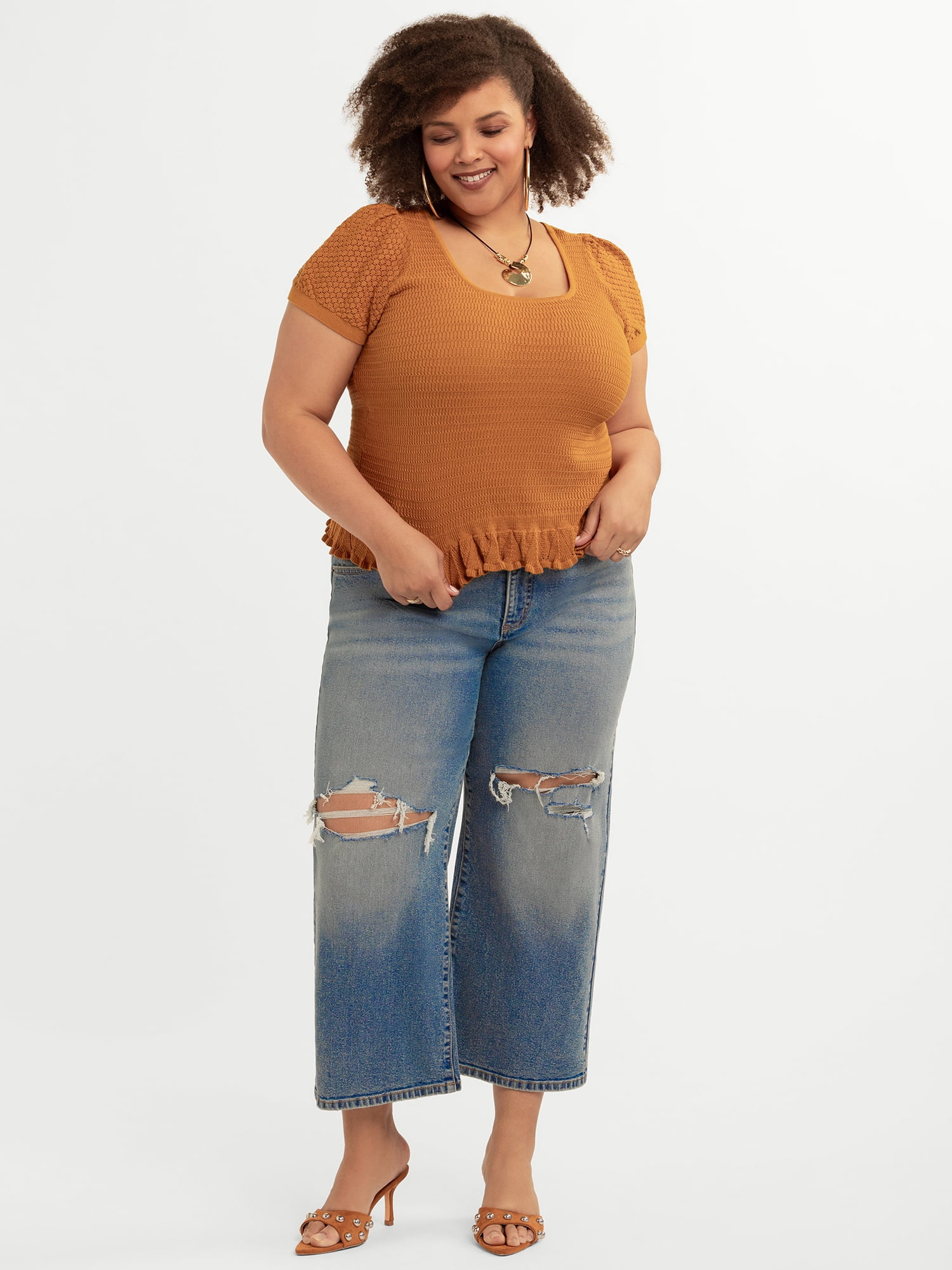 Jessica Simpson Women's Plus Ruthie Sweater Top, Sizes 0X-4X
