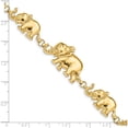 thumbnail image 3 of 14K Yellow Gold Graduated Elephant Bracelet Made In United States fb372-7, 3 of 5