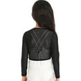 thumbnail image 2 of YiZYiF Kids Girls Ballet Dance Gymnastics Cover-Up Self Tie Cardigan Shrug Tops, 2 of 7