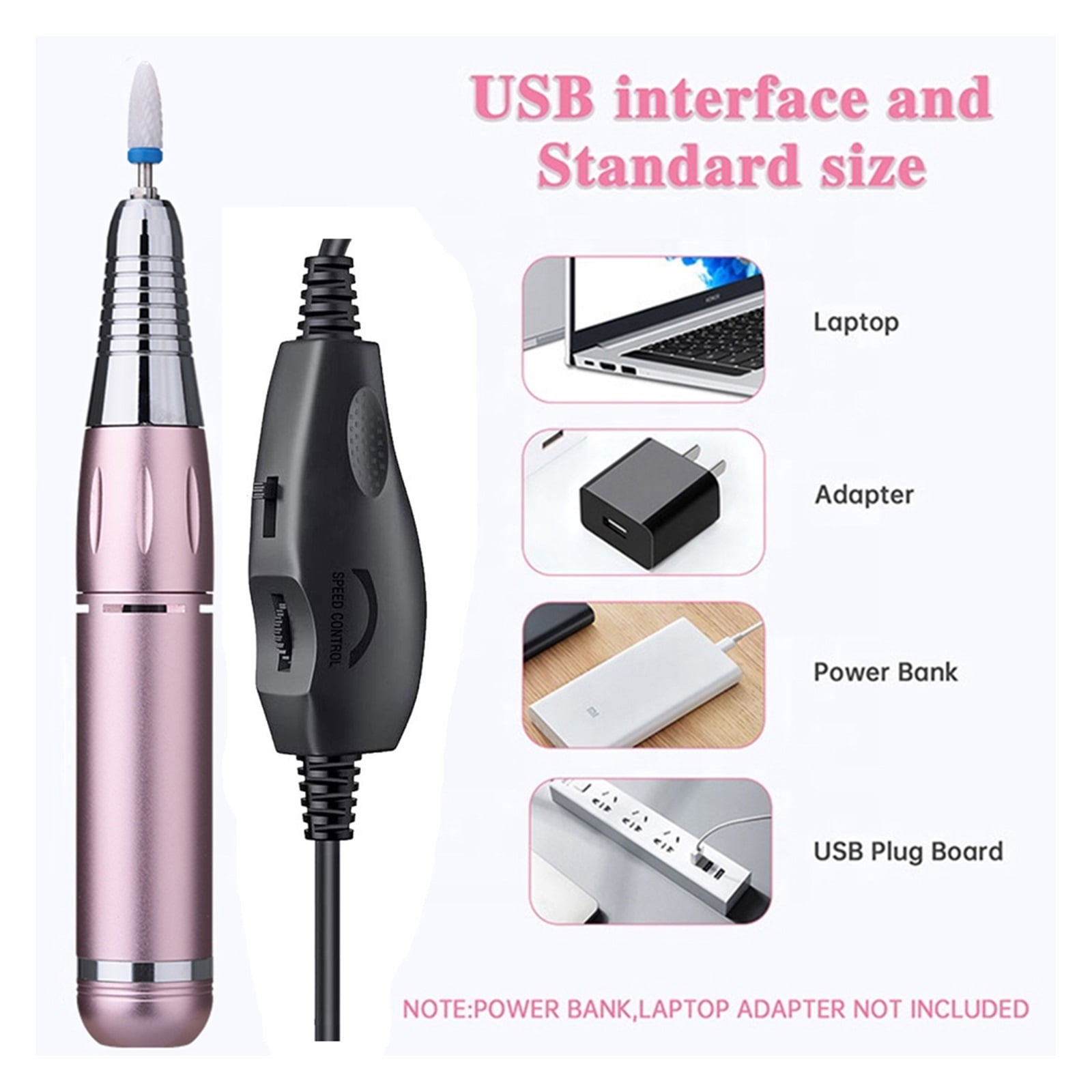 Portable Electric Nail Drill For Acrylic Nails, 35000RPM Nail File Manicure Pedicure Polishing, Nail Art Equipment Nail Salon Tool ,Low Noise
