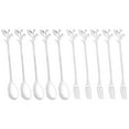 thumbnail image 1 of 5Spoon+5Forks Stainless Steel Leaf Coffee Cake Spoon Fork Dessert Spoons, Stirring Teaspoon Set Silver, 1 of 8