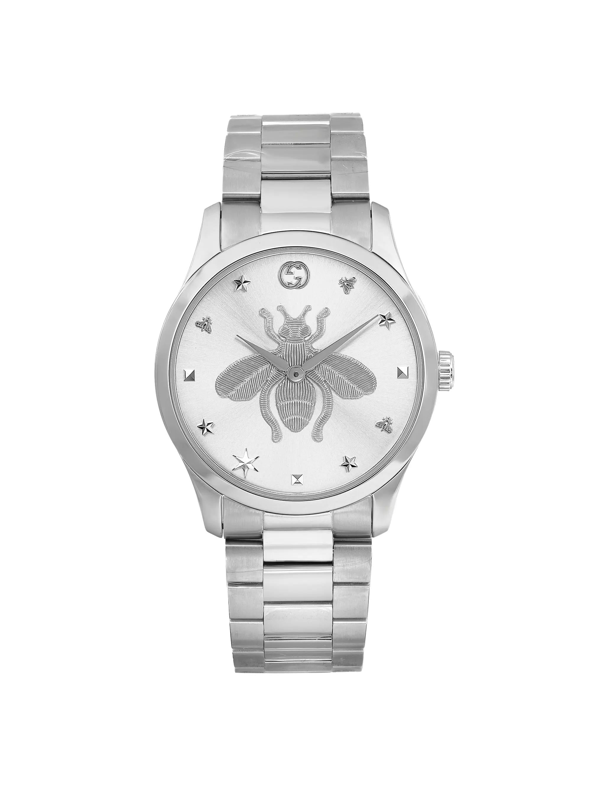 Gucci G-timeless 38mm Steel Silver Dial Quartz Men Watch YA126472  