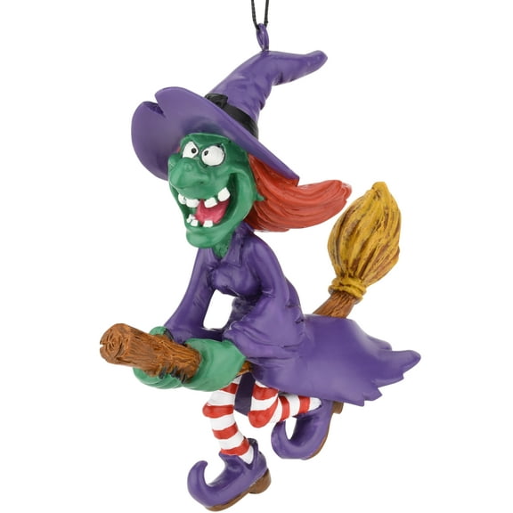 Tree Buddees Spooky Flying Witch on Broomstick Halloween Christmas Ornaments