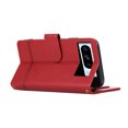 thumbnail image 5 of Allytechgroup Google Pixel 6 Wallet Case, With Hand Wrist Crossbody Shoulder Strap Makeup Mirror Retro PU Leather Stand Shockproof Folio Flip Cards Slots Cover for Googe Pixel 6, Red, 5 of 7