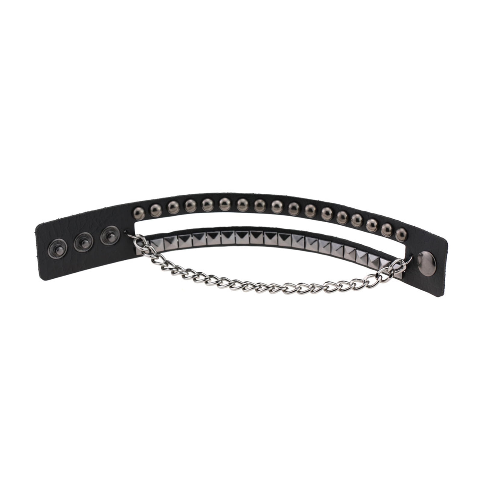 Sardfxul Punk Rock Cuff Wrap Leather Bracelet Chain Spike