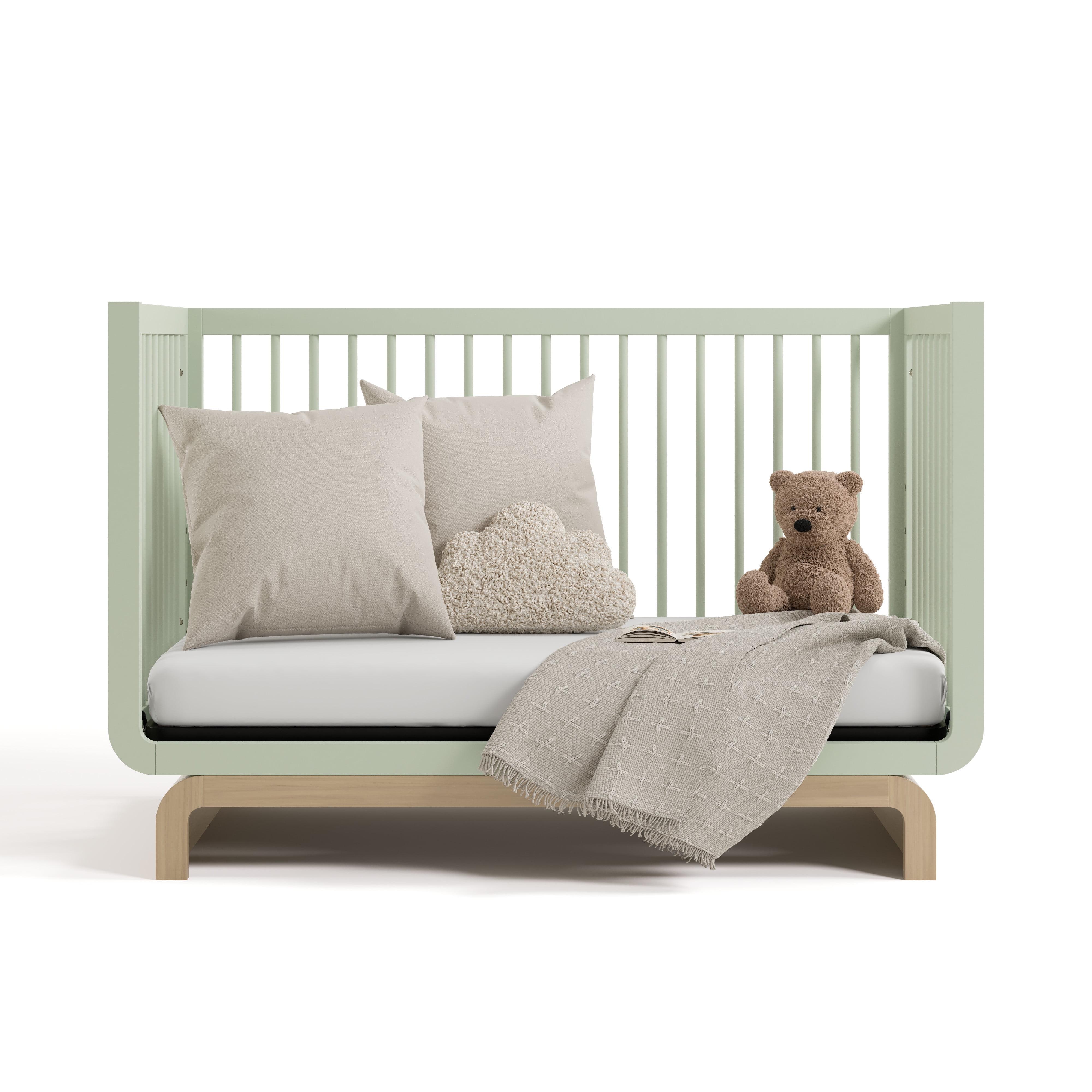 Art of Nursery by Storkcraft Santorini 5-in-1 Convertible Baby Crib, Sage with Driftwood