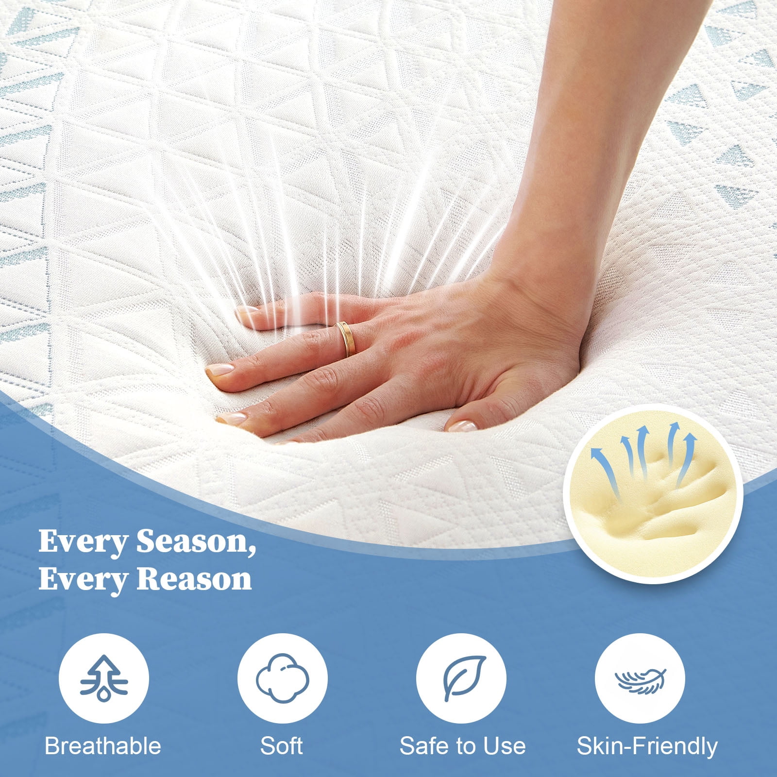NISIEN Firm King Mattress 14 Inch Memory Foam Mattress King Size Bed in a Box for Back Pain Relief and Cool Sleep with Gel Foam and Removeable Fiberglass Free Cover, CertiPUR-US Certified